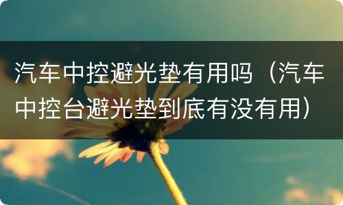 汽车中控避光垫有用吗（汽车中控台避光垫到底有没有用）