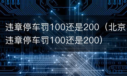 违章停车罚100还是200（北京违章停车罚100还是200）