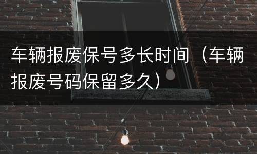 车辆报废保号多长时间（车辆报废号码保留多久）