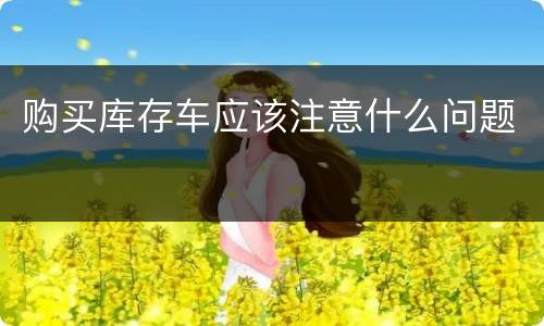 购买库存车应该注意什么问题