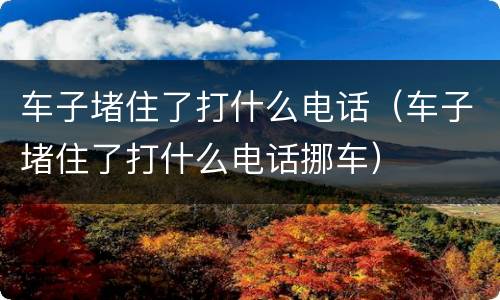 车子堵住了打什么电话（车子堵住了打什么电话挪车）