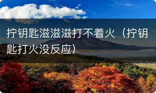 拧钥匙滋滋滋打不着火（拧钥匙打火没反应）