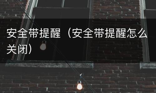 安全带提醒（安全带提醒怎么关闭）