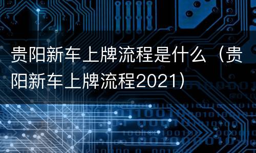 贵阳新车上牌流程是什么（贵阳新车上牌流程2021）