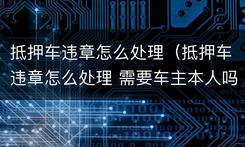 抵押车违章怎么处理（抵押车违章怎么处理 需要车主本人吗?可以异地办理么）