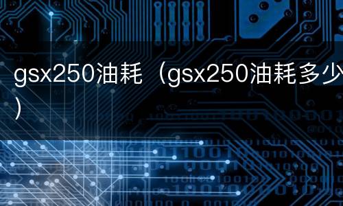 gsx250油耗（gsx250油耗多少）