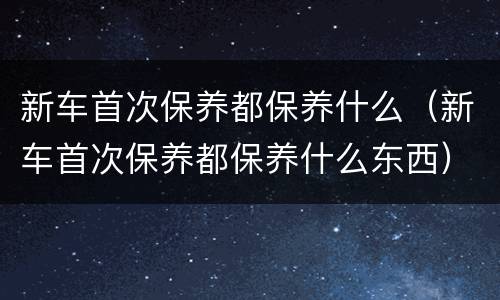 新车首次保养都保养什么（新车首次保养都保养什么东西）