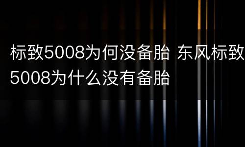 标致5008为何没备胎 东风标致5008为什么没有备胎