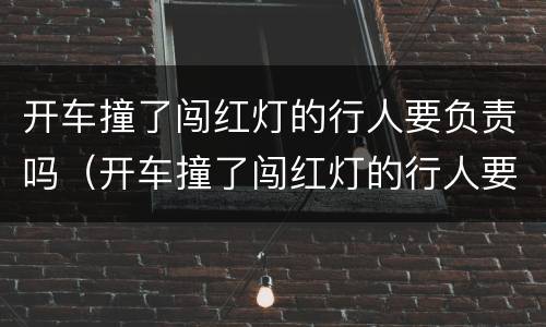 开车撞了闯红灯的行人要负责吗（开车撞了闯红灯的行人要负责吗）