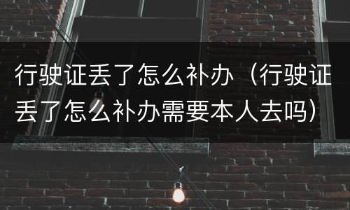 行驶证丢了怎么补办（行驶证丢了怎么补办需要本人去吗）