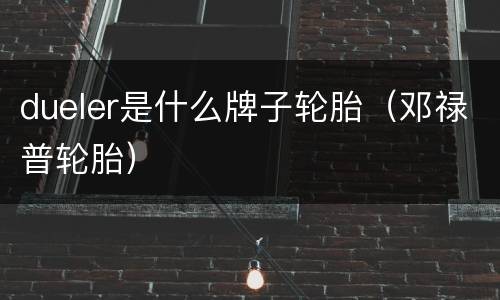 dueler是什么牌子轮胎（邓禄普轮胎）