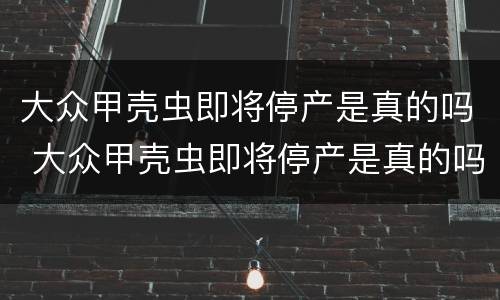 大众甲壳虫即将停产是真的吗 大众甲壳虫即将停产是真的吗知乎
