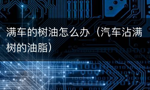 满车的树油怎么办（汽车沾满树的油脂）