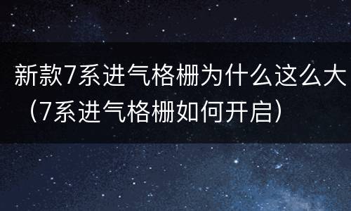 新款7系进气格栅为什么这么大（7系进气格栅如何开启）