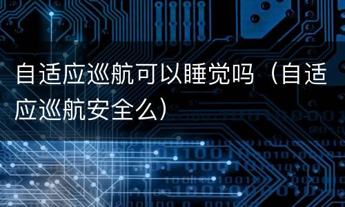 自适应巡航可以睡觉吗（自适应巡航安全么）