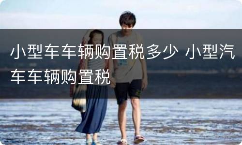 小型车车辆购置税多少 小型汽车车辆购置税