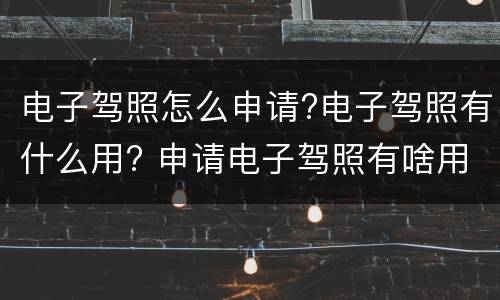 电子驾照怎么申请?电子驾照有什么用? 申请电子驾照有啥用