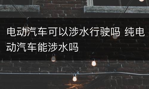 电动汽车可以涉水行驶吗 纯电动汽车能涉水吗