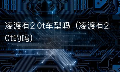 凌渡有2.0t车型吗（凌渡有2.0t的吗）