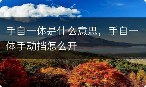 手自一体是什么意思，手自一体手动挡怎么开