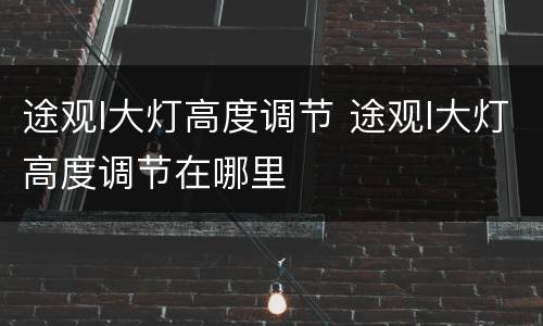途观l大灯高度调节 途观l大灯高度调节在哪里