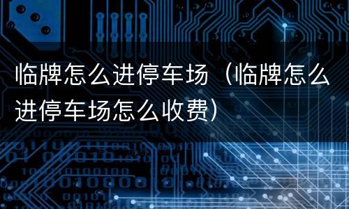临牌怎么进停车场（临牌怎么进停车场怎么收费）