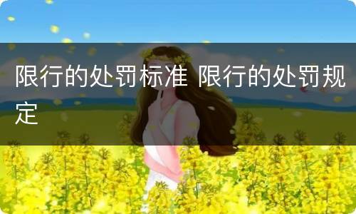 限行的处罚标准 限行的处罚规定