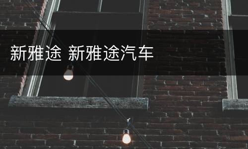 新雅途 新雅途汽车