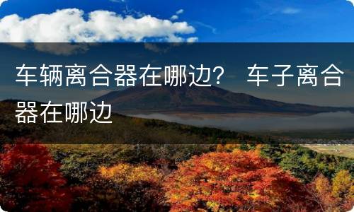车辆离合器在哪边？ 车子离合器在哪边
