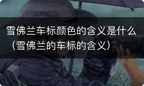 雪佛兰车标颜色的含义是什么（雪佛兰的车标的含义）