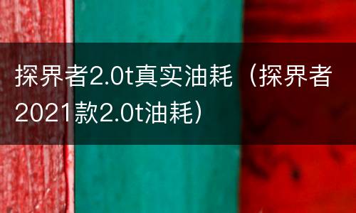 探界者2.0t真实油耗（探界者2021款2.0t油耗）