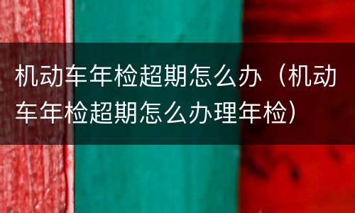 机动车年检超期怎么办（机动车年检超期怎么办理年检）