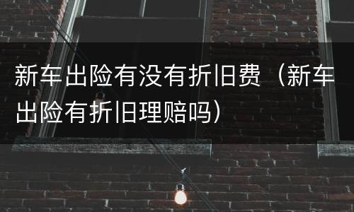 新车出险有没有折旧费（新车出险有折旧理赔吗）