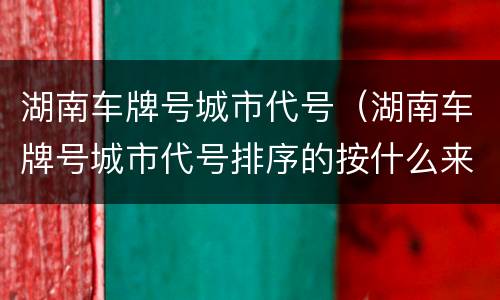 湖南车牌号城市代号（湖南车牌号城市代号排序的按什么来的）