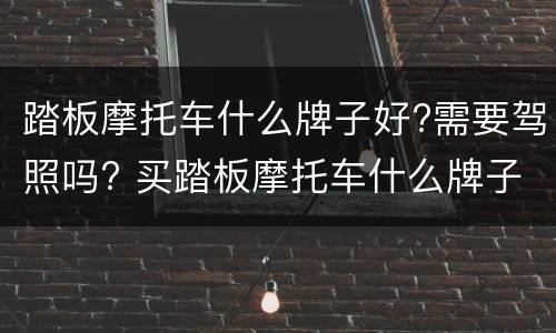 踏板摩托车什么牌子好?需要驾照吗? 买踏板摩托车什么牌子好