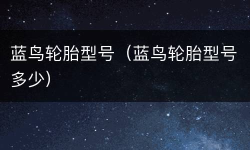 蓝鸟轮胎型号（蓝鸟轮胎型号多少）