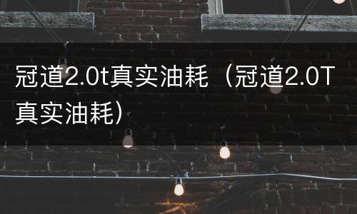 冠道2.0t真实油耗（冠道2.0T真实油耗）
