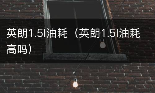 英朗1.5l油耗（英朗1.5l油耗高吗）