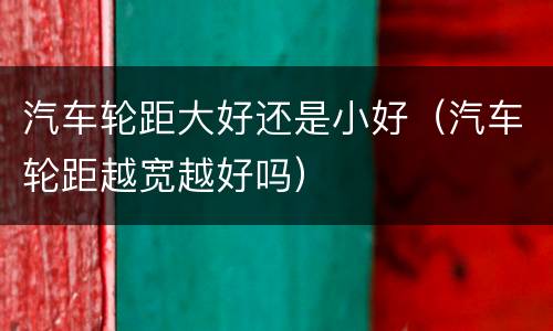 汽车轮距大好还是小好（汽车轮距越宽越好吗）