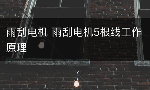雨刮电机 雨刮电机5根线工作原理