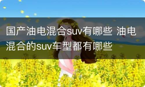 国产油电混合suv有哪些 油电混合的suv车型都有哪些
