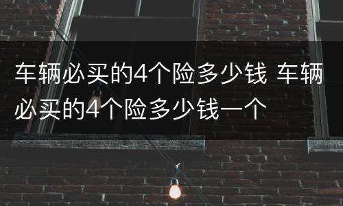 车辆必买的4个险多少钱 车辆必买的4个险多少钱一个