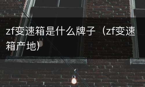 zf变速箱是什么牌子（zf变速箱产地）