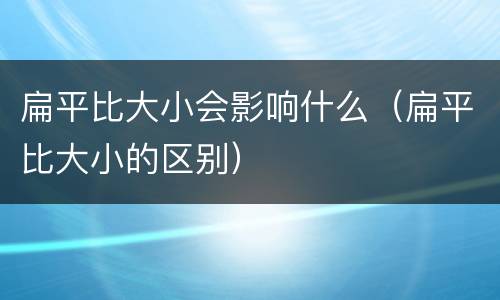 扁平比大小会影响什么（扁平比大小的区别）