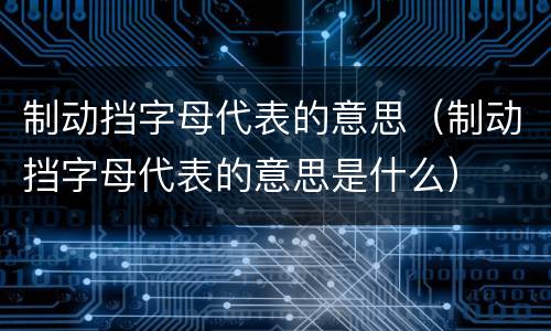 制动挡字母代表的意思（制动挡字母代表的意思是什么）