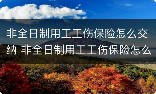 非全日制用工工伤保险怎么交纳 非全日制用工工伤保险怎么交纳社保