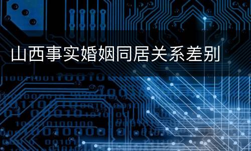 山西事实婚姻同居关系差别