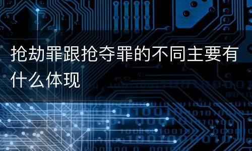 抢劫罪跟抢夺罪的不同主要有什么体现