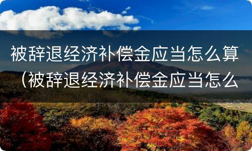 被辞退经济补偿金应当怎么算（被辞退经济补偿金应当怎么算出来）