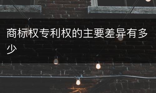 商标权专利权的主要差异有多少